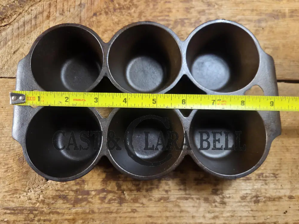 Beautiful 1920โs Griswold 6 Cup Muffin/Popover Pan 6141 Variation 5 Rarity 3. Amazing gift Bakeware