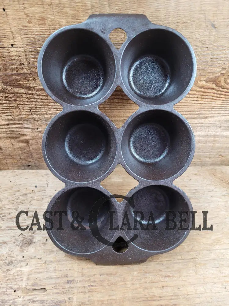 Beautiful 1920βS Griswold 6 Cup Muffin/Popover Pan 6141 Variation 5 Rarity 3. Amazing Gift