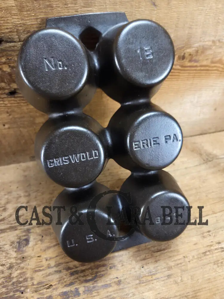 Beautiful 1920βs Griswold 6 Cup Muffin/Popover Pan 6141 Variation 5 Rarity 3. Amazing gift Bakeware