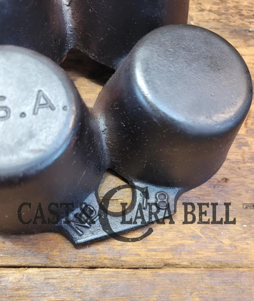 Beautiful 1920βS Griswold 6 Cup Muffin/Popover Pan 6141 Variation 5 Rarity 3. Restored Seasoned