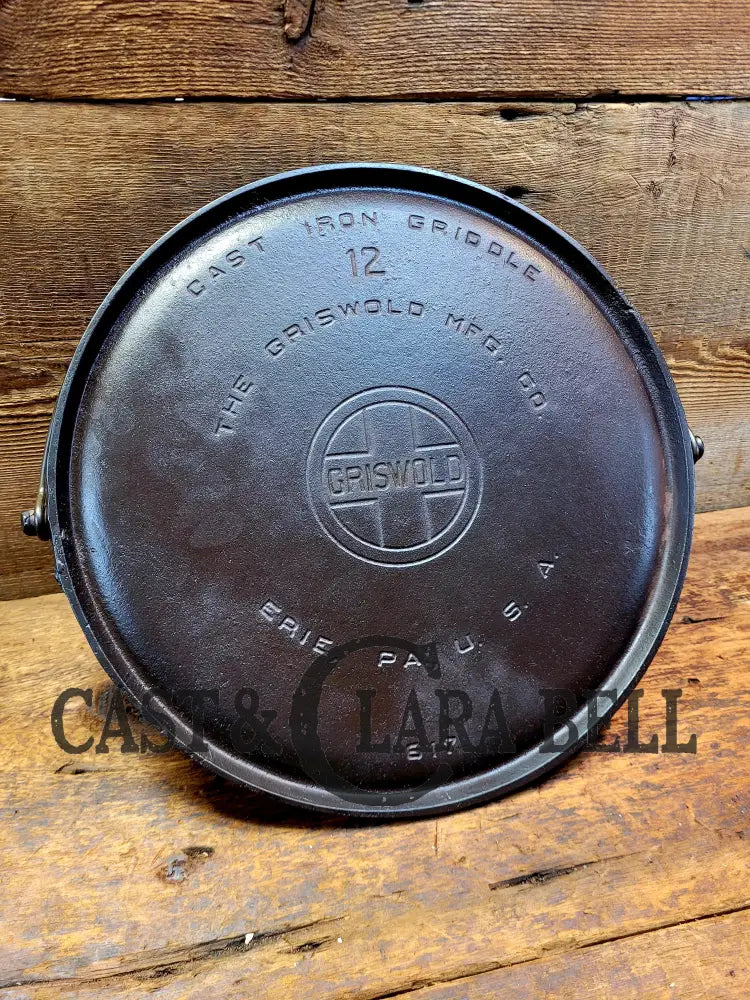 Beautiful!! 1920βS Griswold No. 12 Round Griddle With Bail And Block Logo 617. Perfect Pizza