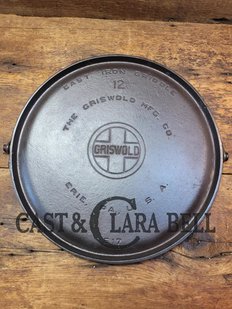Beautiful!! 1920βS Griswold No. 12 Round Griddle With Bail And Block Logo 617. Perfect Pizza