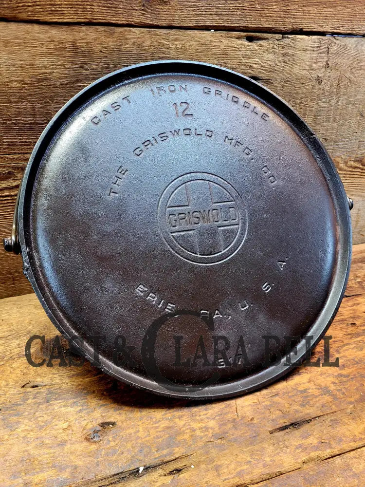 Beautiful!! 1920βS Griswold No. 12 Round Griddle With Bail And Block Logo 617. Perfect Pizza