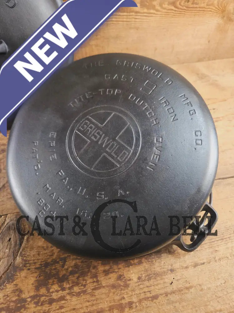 Beautiful 1920βs Griswold No. 9 Tite-Top Dutch Oven with Block Logo p/n 834 Block Logo lid 2552. PERFECT for stews