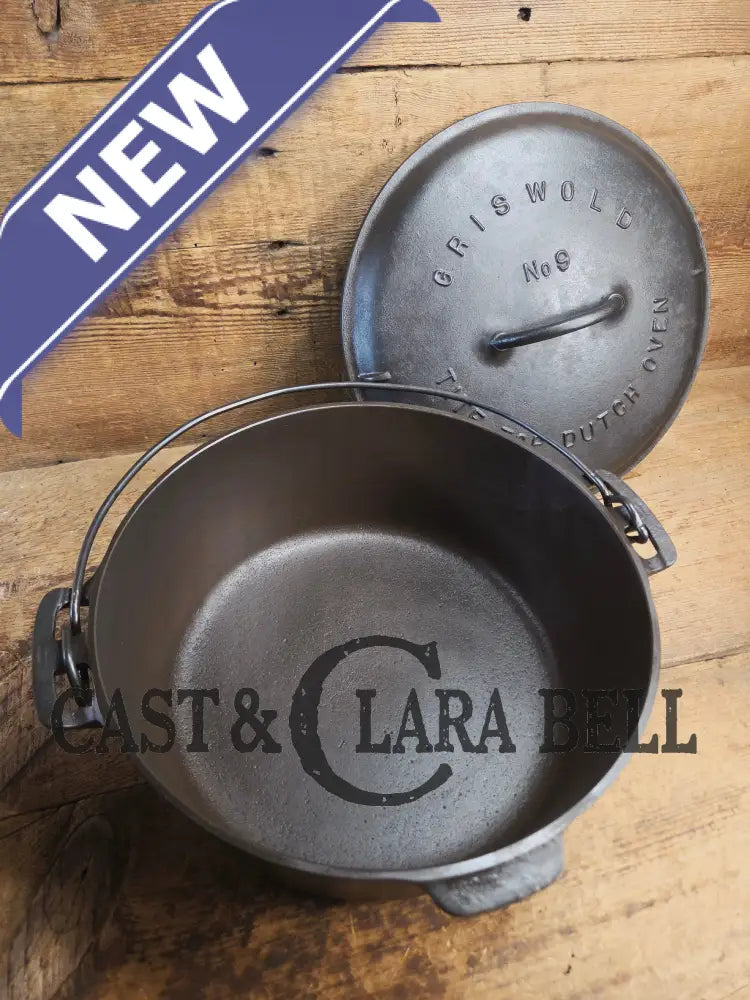 Beautiful 1920’s Griswold No. 9 Tite-Top Dutch Oven with Slant Logo p/n 834 H Block Logo lid 2552. PERFECT for stews