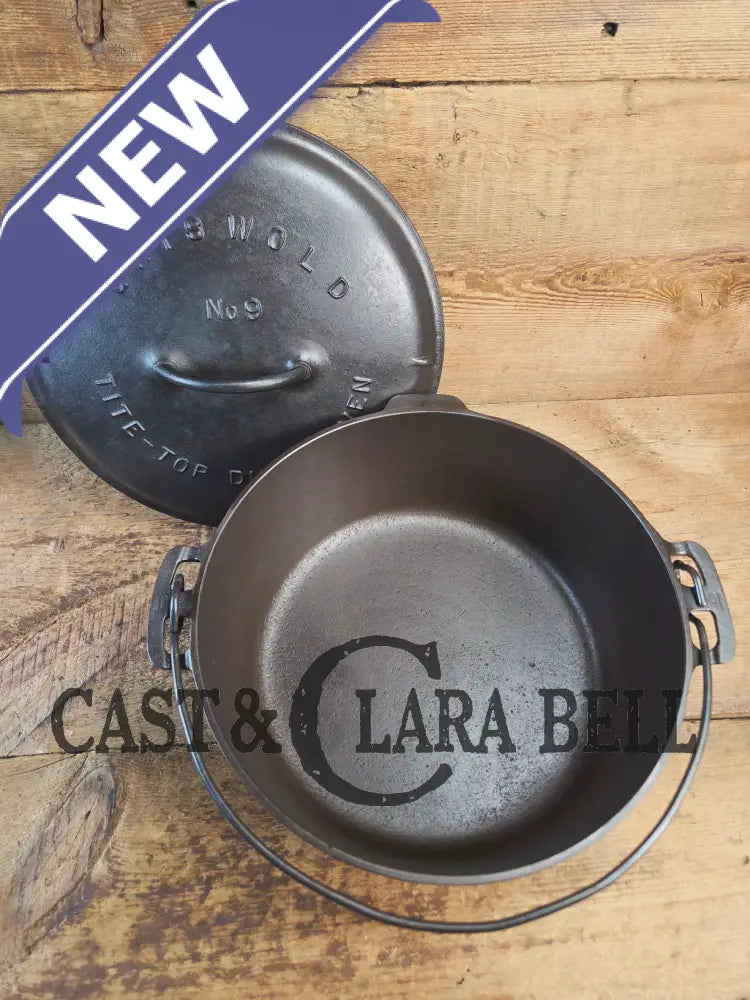 Beautiful 1920’s Griswold No. 9 Tite-Top Dutch Oven with Slant Logo p/n 834 H Block Logo lid 2552. PERFECT for stews