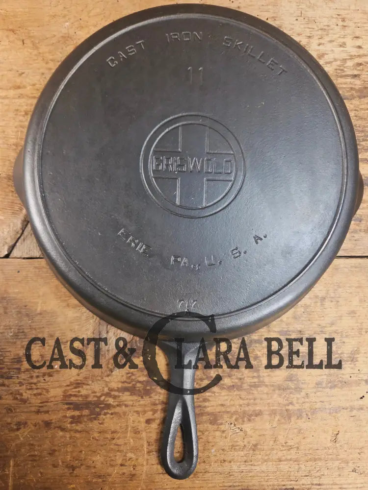 Beautiful and huge! 1920βs Griswold #11 Skillet with Large Block Logo and Heat Ring EPA USA p/n 717 A. Restored and