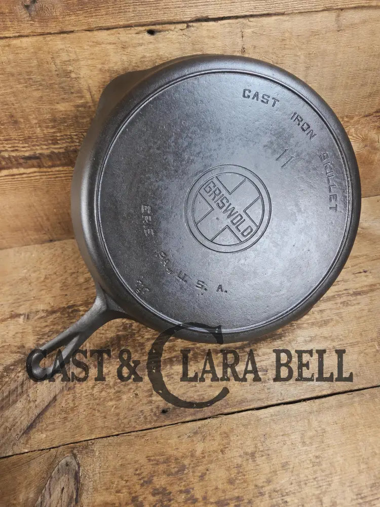 Beautiful and huge! 1920’s Griswold #11 Skillet with Large Block Logo and Heat Ring EPA USA p/n 717. Restored and Ready