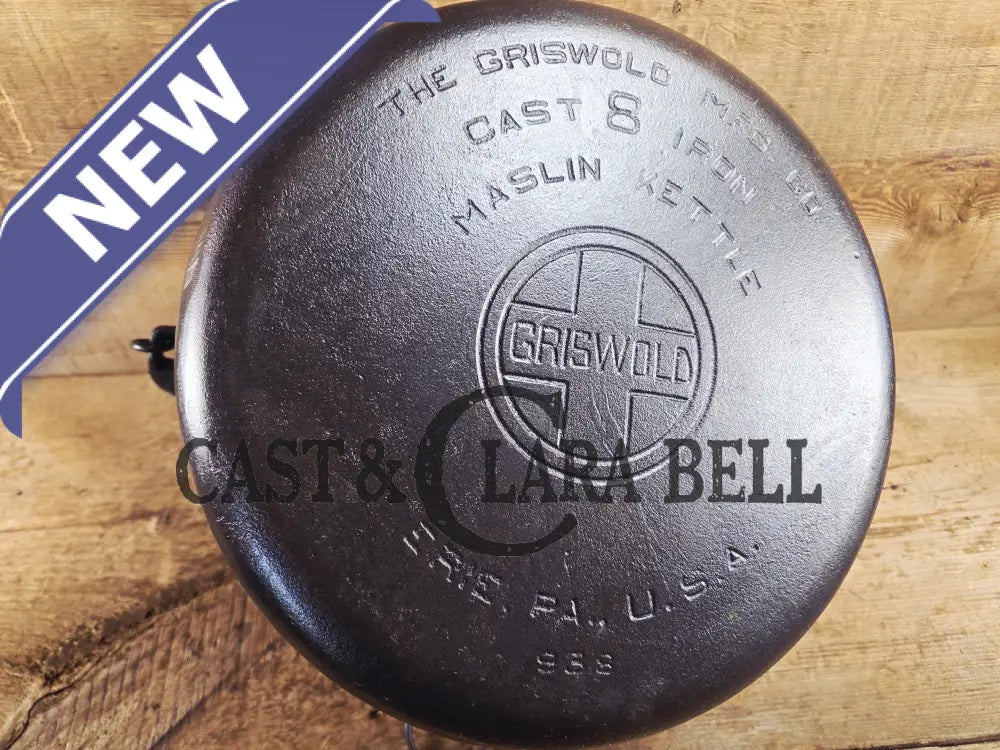 Beautiful and tough to find #8 1930βs Block Logo Griswold (#938) Maslin Kettle! Gorgeous collector and canner piece!