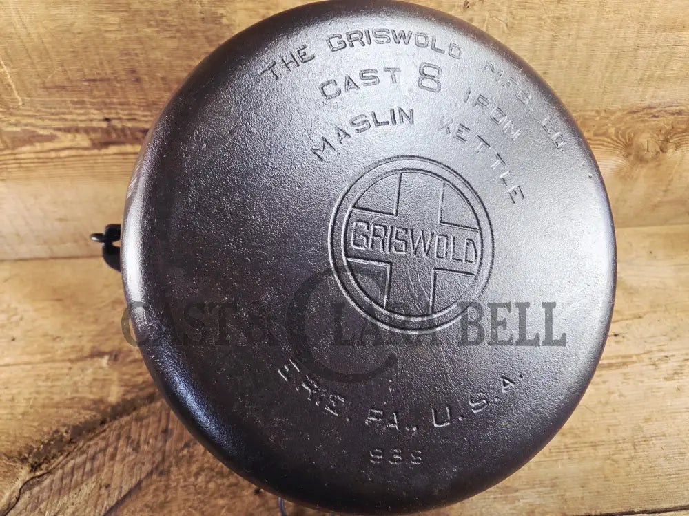 Beautiful and tough to find #8 1930βs Block Logo Griswold (#938) Maslin Kettle! Gorgeous collector and canner piece!