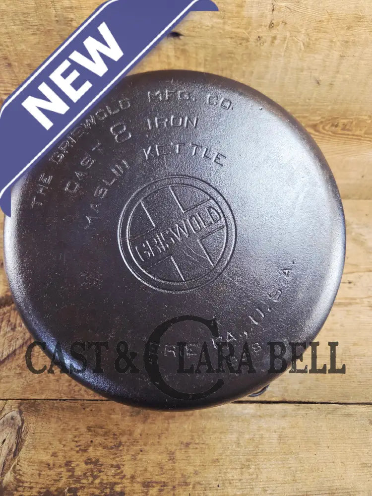 Beautiful and tough to find #8 1930βs Block Logo Griswold (#938) Maslin Kettle! Gorgeous collector and canner piece!
