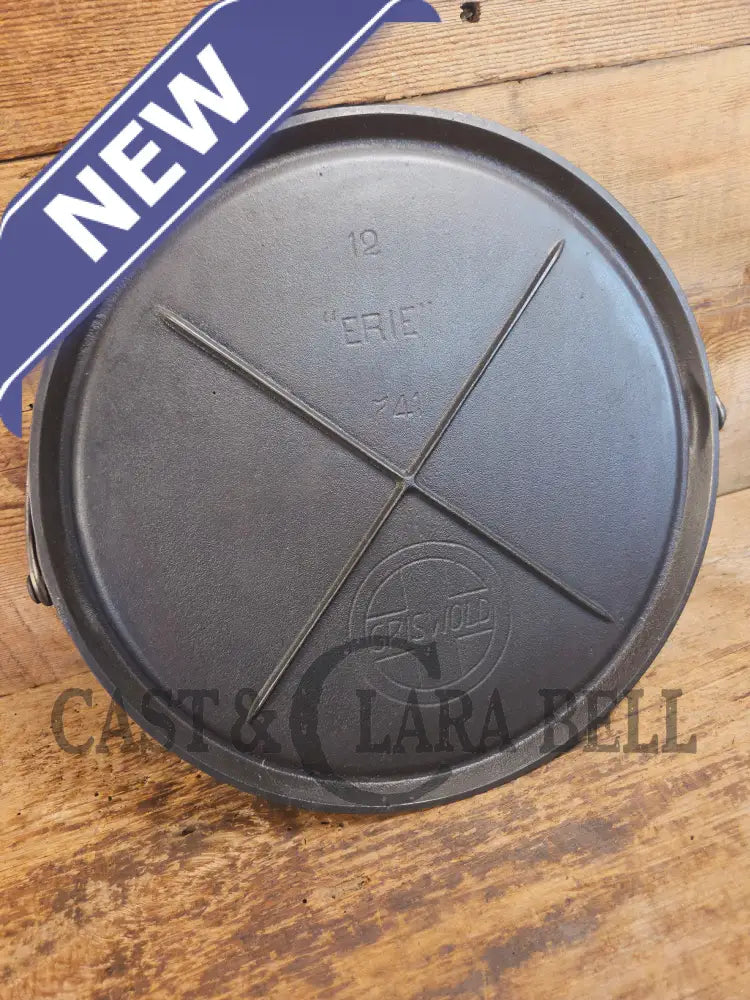 Beautiful!! Early 1920’s Griswold Slant Logo ’Erie’ No. 12 Round Griddle Bailed 741. Perfect Pizza Griddle - Griddle