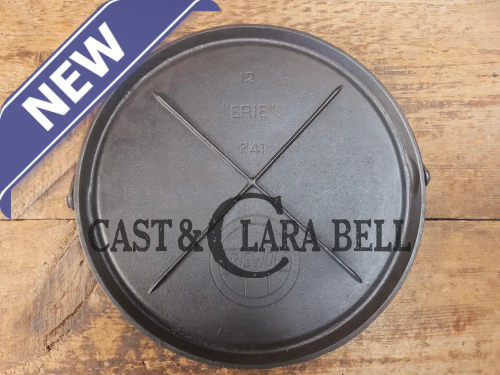 Beautiful!! Early 1920βs Griswold Slant Logo βErieβ No. 12 Round Griddle Bailed 741. Perfect Pizza Griddle - Griddle