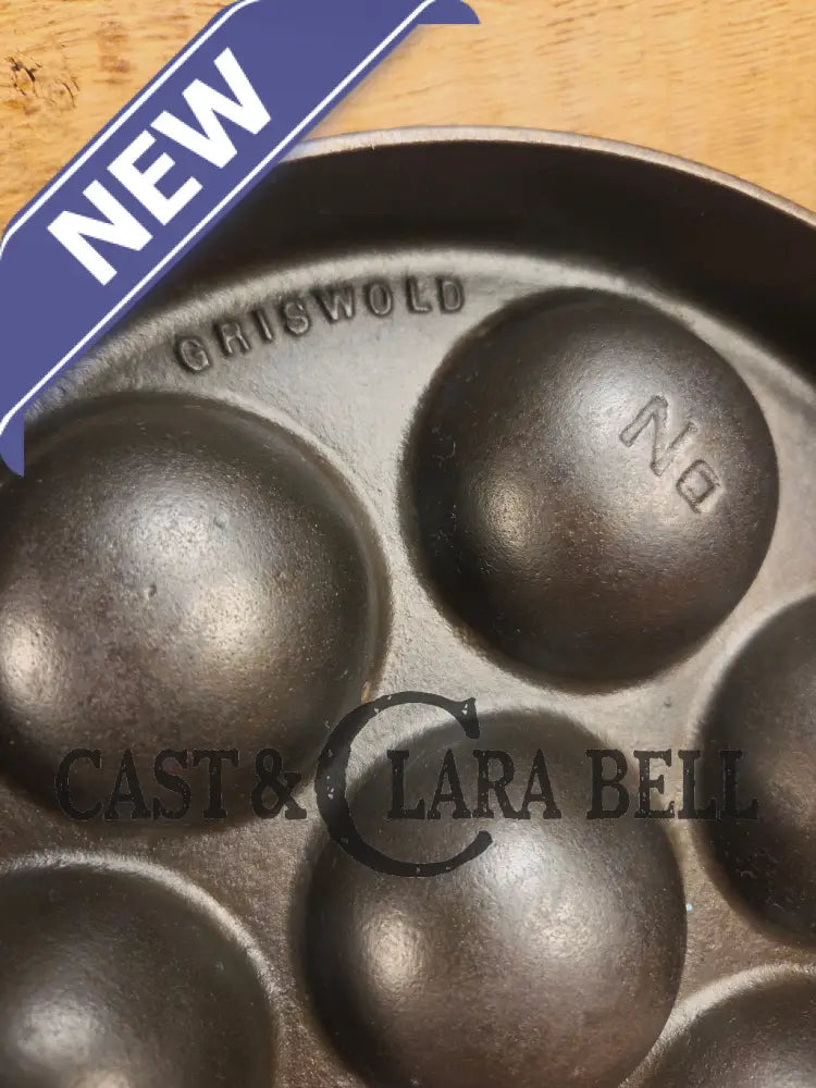 Beautiful early Griswold No. 32 Cast Iron Aebleskiver 962. Awesome poached eggs! Skillet