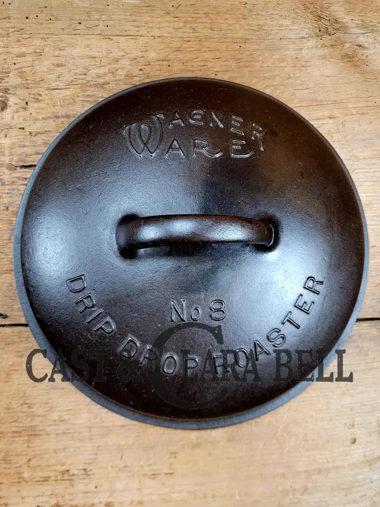 Beautiful & elegant! 1930’s Wagner Ware #8 Drip Drop Roaster #1268 A w/ Sawtooth Lid p/n 1268 A. Raised Letter lid.