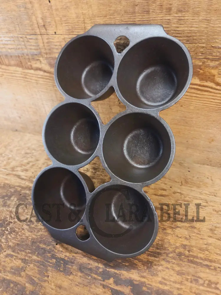 Beautiful Griswold 6 Cup Muffin/Popover Pan 6141 Variation 4 Rarity 3 - Bakeware