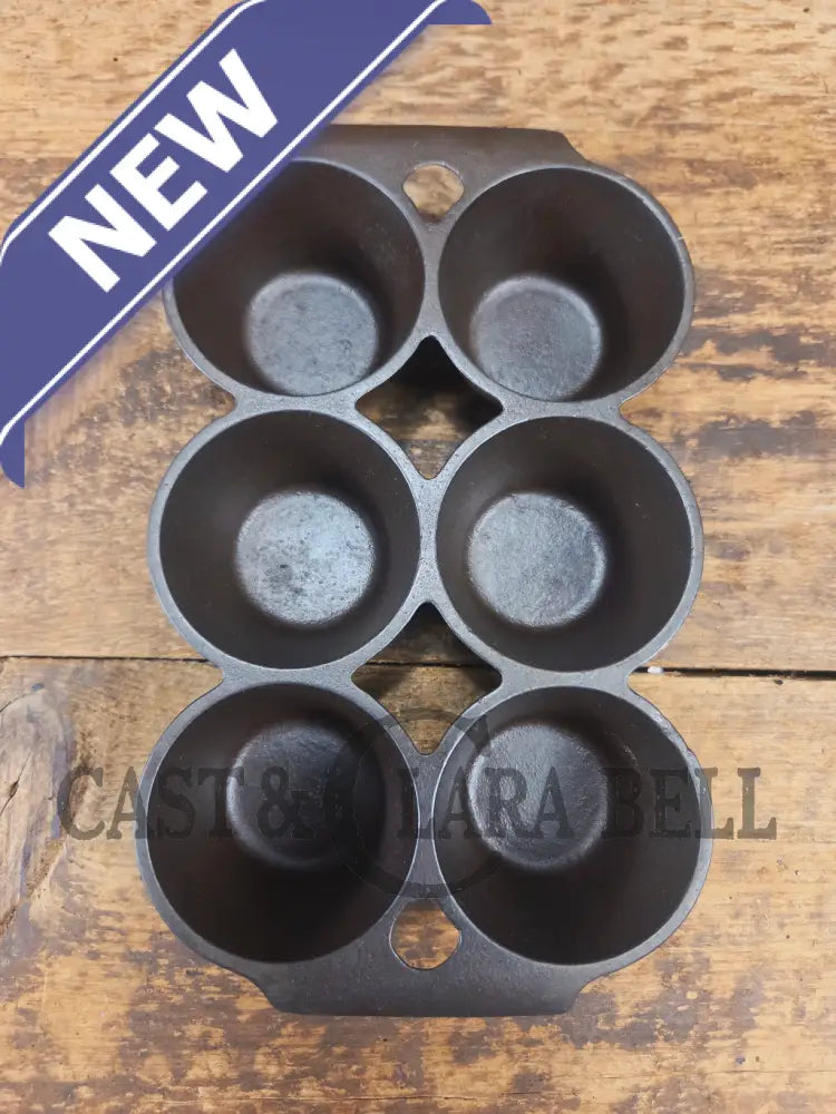 Beautiful Griswold 6 Cup Muffin/Popover Pan 6141 Variation 4 Rarity 3 - Bakeware