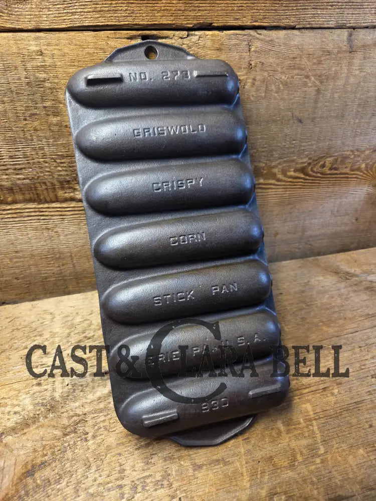 Beautiful Griswold No. 273 Crispy Corn Stick Pan p/n 930. Great gift idea or a perfect gift for you! Restored and Ready