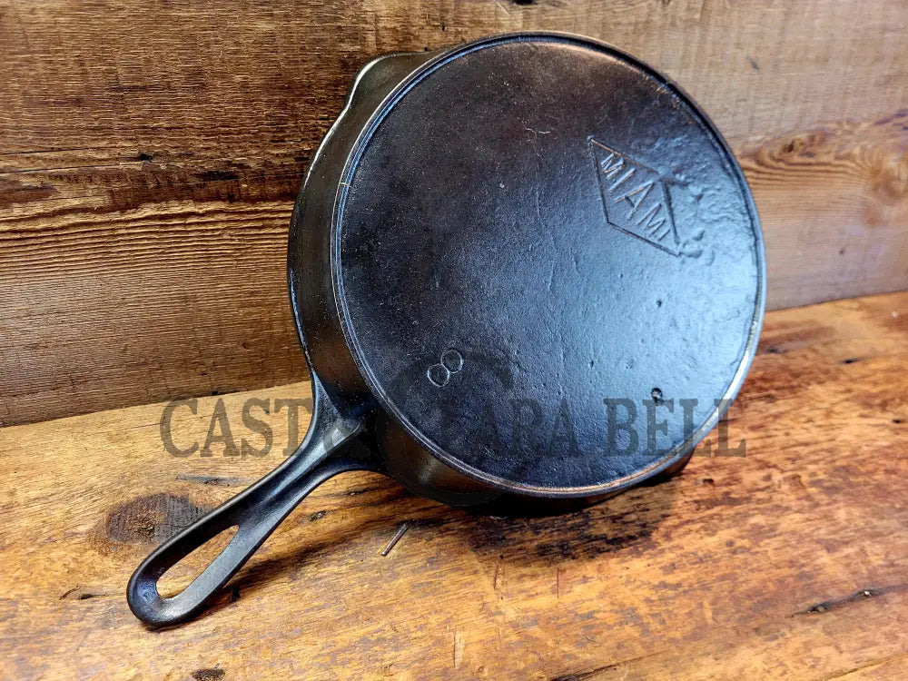 Beautiful Piece! 1920’S Favorite Piqua Miami #8 Cast Iron Skillet With Heat Ring. Collector’s