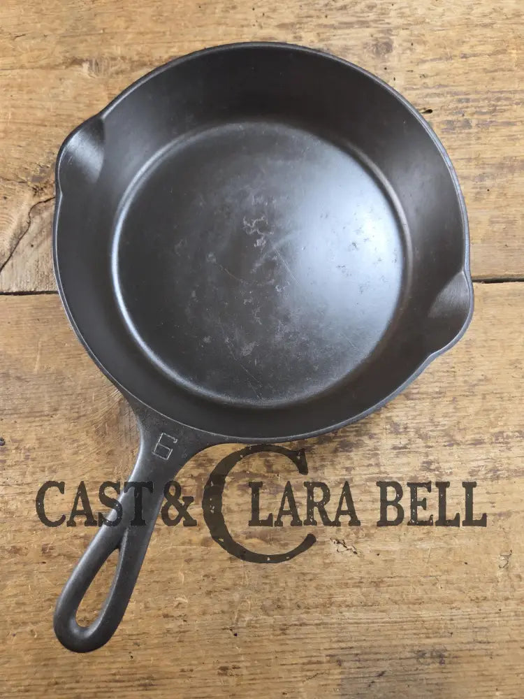 Beautiful Saute Pan! 1940’s Griswold #6 Cast Iron Skillet w/ Small Block Logo Flat Style Handle and Smooth Bottom 699