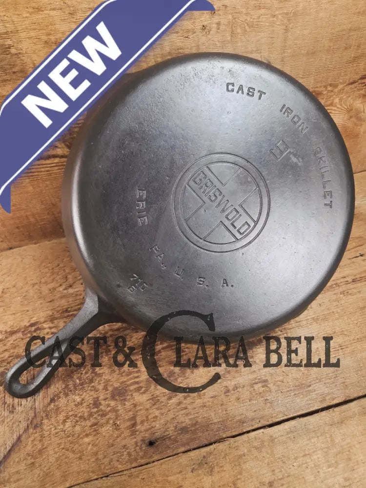 Beauty! 1930’s Griswold #9 Skillet with Large Block Logo and Smooth Bottom 710 Skillet