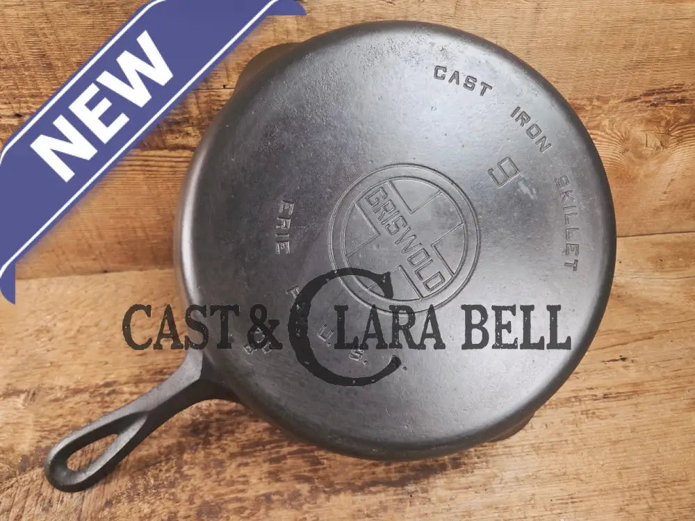 Beauty! 1930’s Griswold #9 Skillet with Large Block Logo and Smooth Bottom 710 Skillet