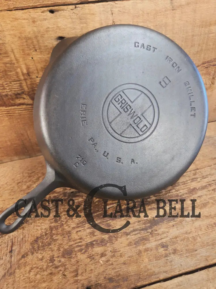 Beauty! 1930’s Griswold #9 Skillet with Large Block Logo and Smooth Bottom 710 C Skillet