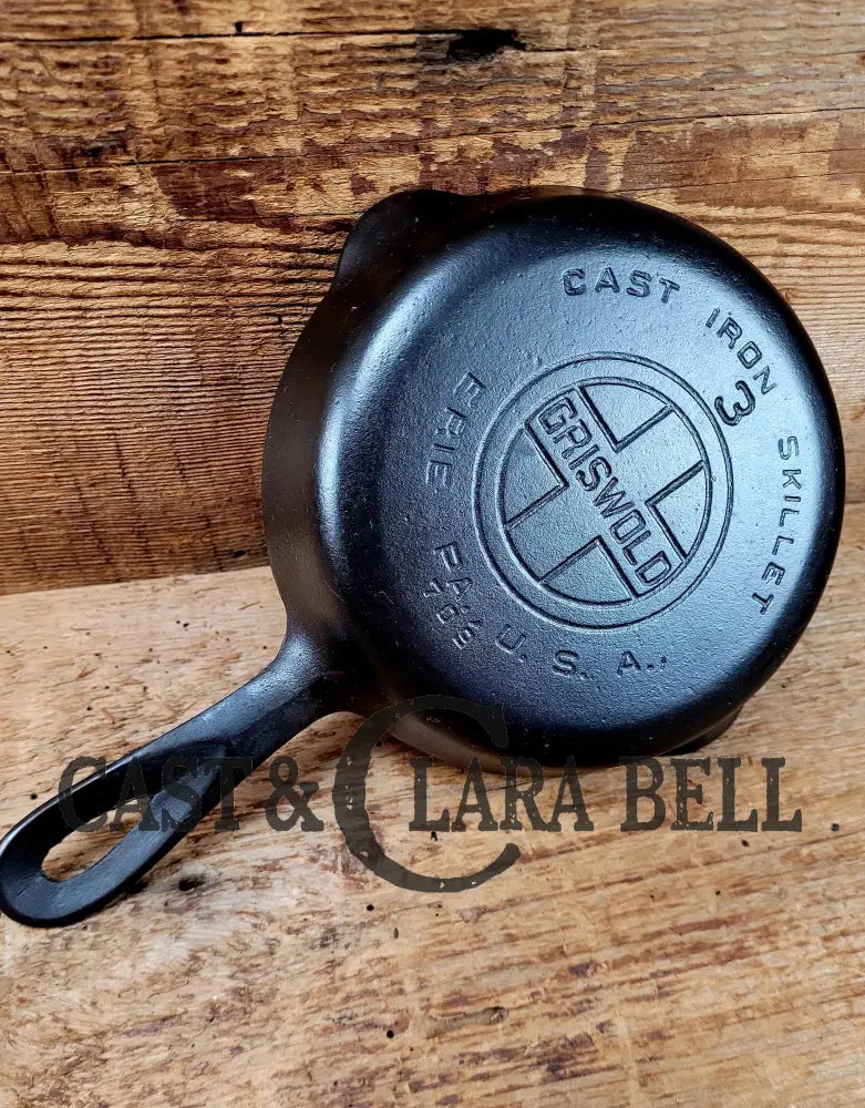 Best Seller! 1920’S Griswold #3 Egg Skillet With Large Block Logo And Smooth Bottom 709