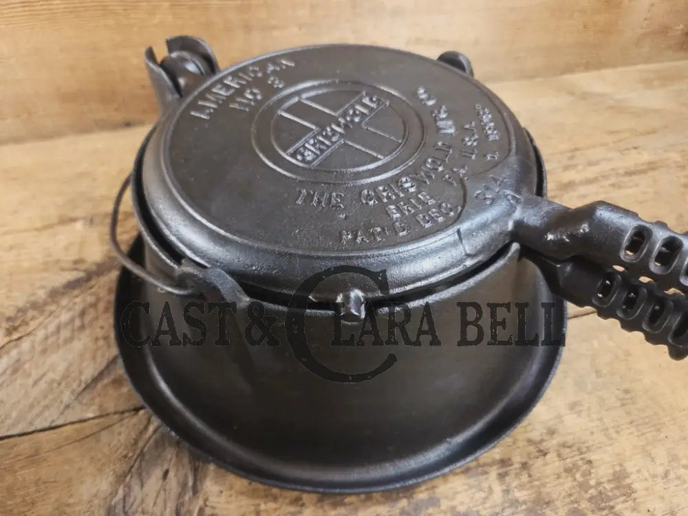 Best Seller! 1920’s Griswold No. 8 Cast Iron Waffle Maker (314/315) with Tall Base (Bailed raised 88)! Waffle Iron