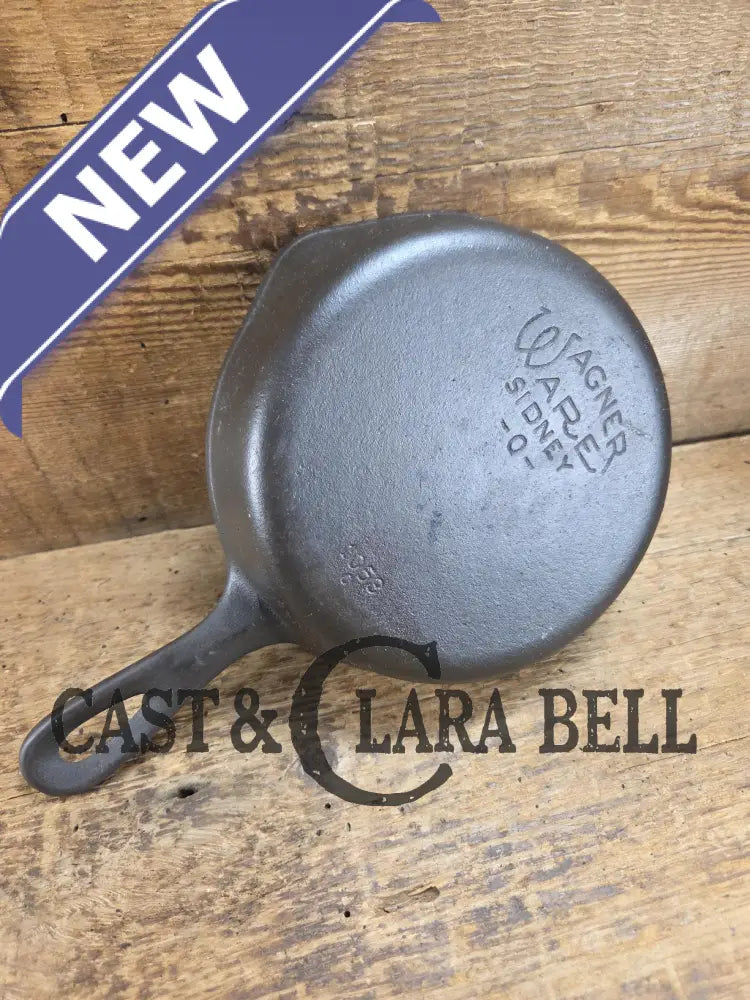 Best Seller! 1930βs Wagner Ware #3 Cast Iron Egg Skillet with Stylized Logo and Smooth Bottom 1053 C Skillet