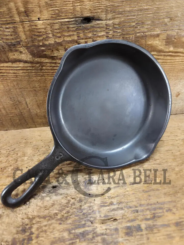 Best Seller! Wagner Ware #3 Cast Iron Egg Skillet with Stylized Logo and Smooth Bottom 1053 B SC24 Skillet