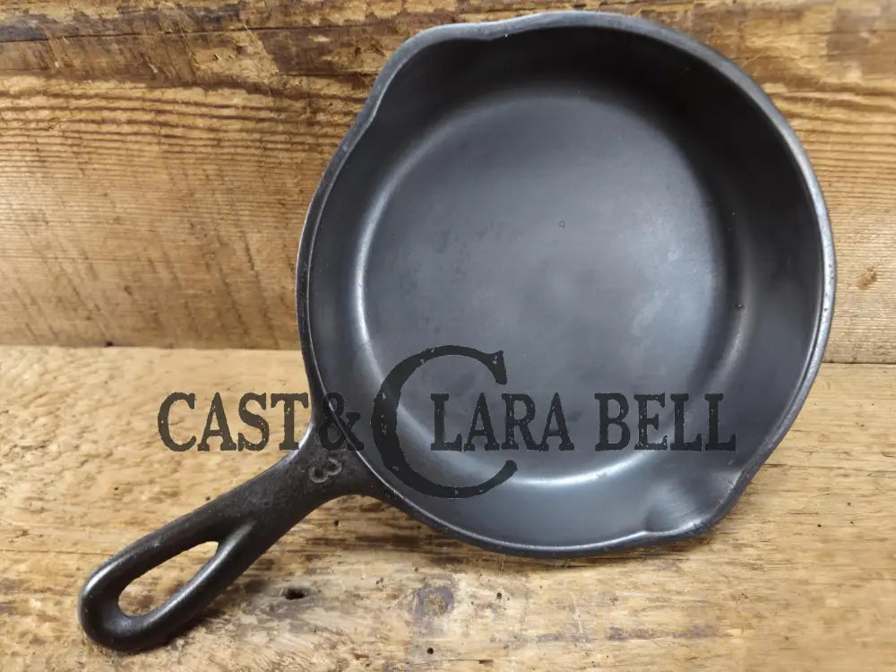 Best Seller! Wagner Ware #3 Cast Iron Egg Skillet with Stylized Logo and Smooth Bottom 1053 B SC24 Skillet