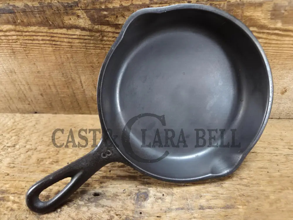 Best Seller! Wagner Ware #3 Cast Iron Egg Skillet with Stylized Logo and Smooth Bottom 1053 B SC24 Skillet