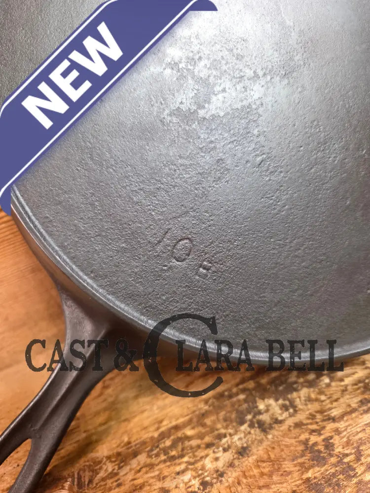 Big 1920’s era Wagner Ware #10 Cast Iron Skillet with Stylized Logo AND heat ring 10 B - Skillet