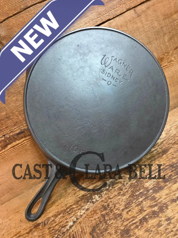 Big 1920’s era Wagner Ware #10 Cast Iron Skillet with Stylized Logo AND heat ring 10 B - Skillet