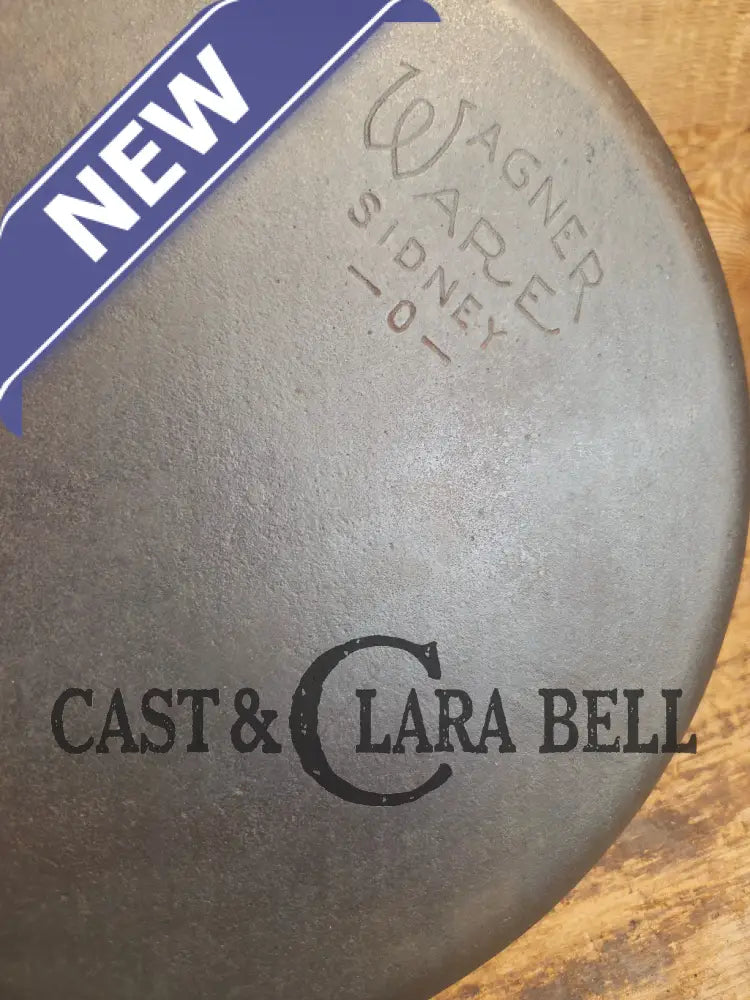 Big 1930’s Wagner Ware #10 Cast Iron Skillet with Stylized Logo 1060 H. Great Bacon skillet! - Skillet