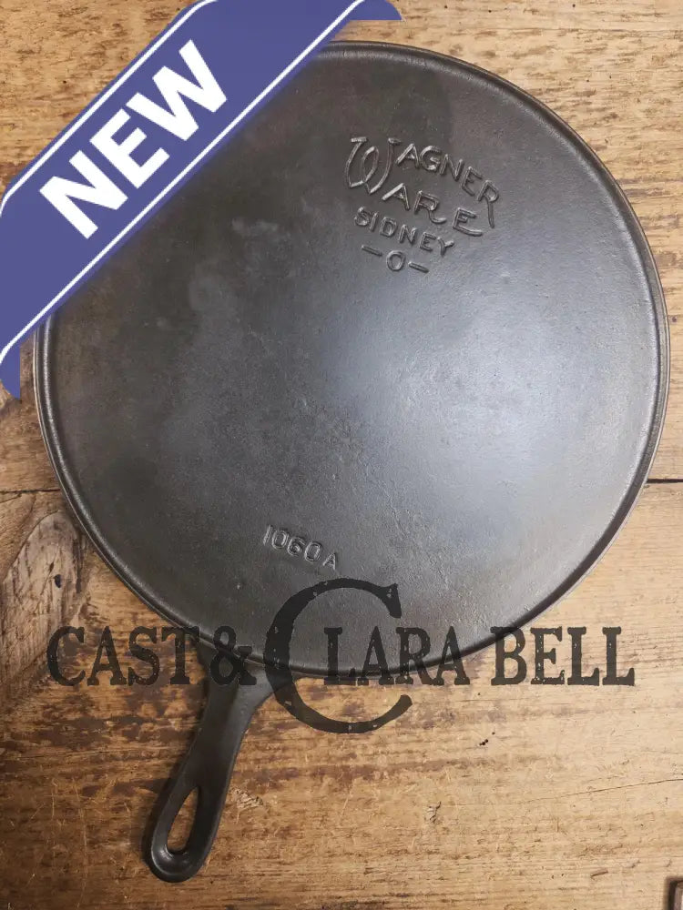 Big gorgeous and tough to find! 1924 Wagner Ware #10 Cast Iron Skillet with Stylized Logo AND heat ring 1060 A. SC24