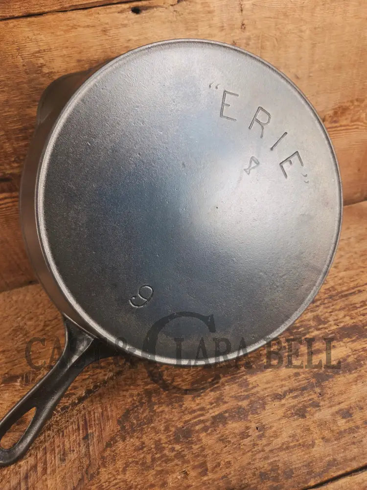 Cheers! Rare #9 Erie 2nd Series âChampaign Glassâ cast iron skillet. No often see and gorgeous! - Skillet