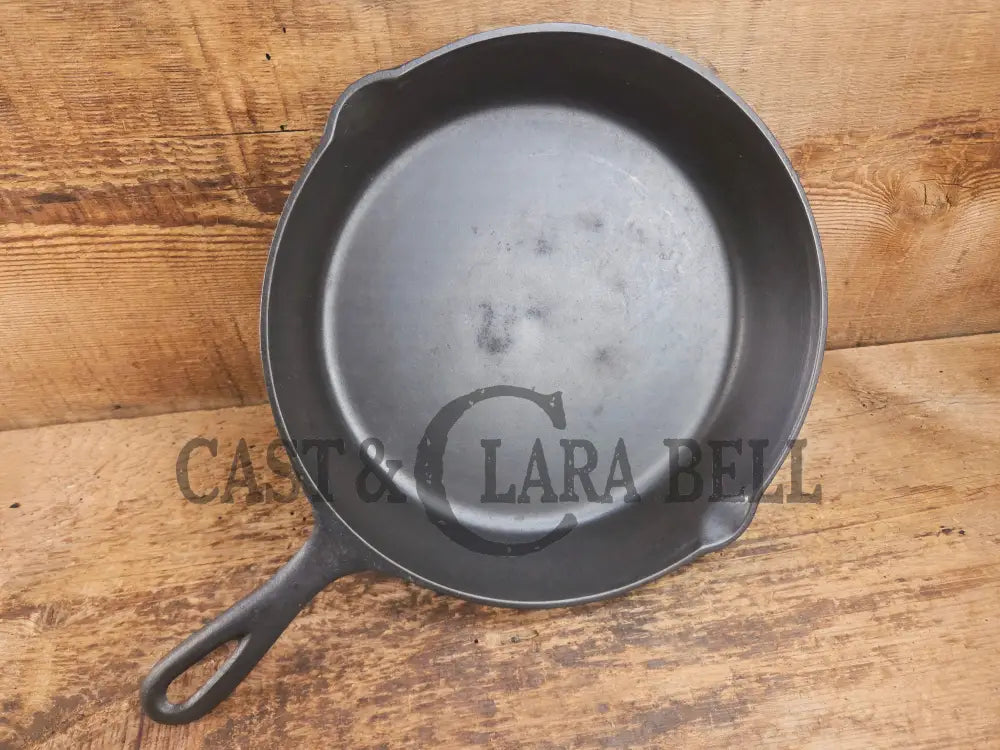 Classic 1910βs Lodge #7 Cast Iron Skillet Three Notch with raised T. Light sleek and ready to cook with! Skillet