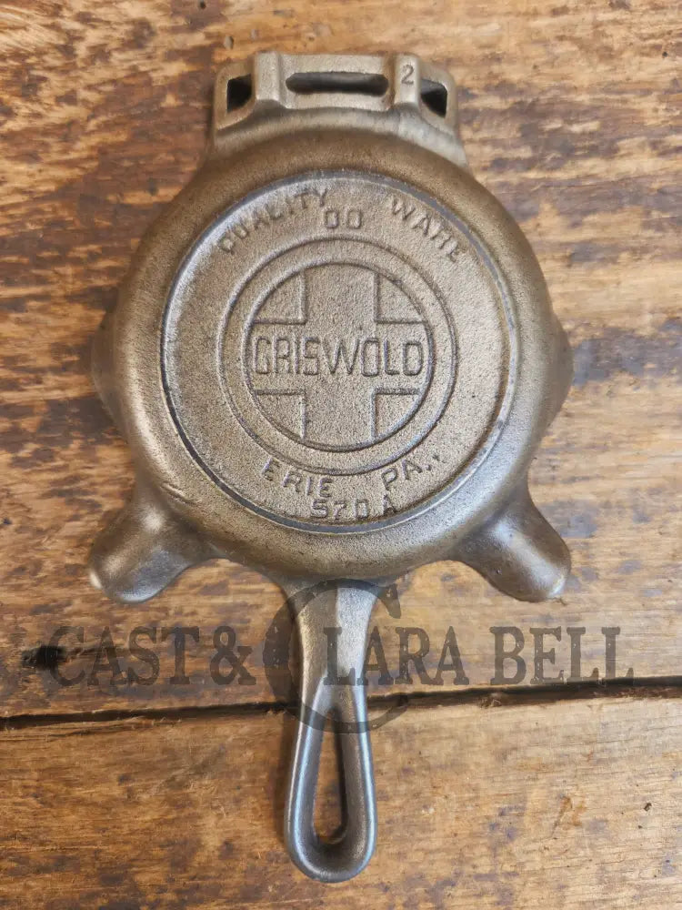 Collectible Griswold 570 Ashtray / Spoon Rest. Small Novelty cast iron skillet (nickel finish) for display or stove!