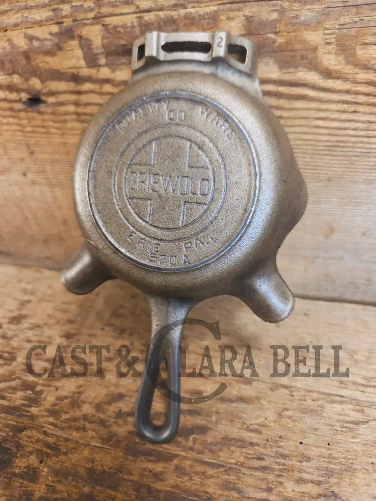 Collectible Griswold 570 Ashtray / Spoon Rest. Small Novelty cast iron skillet (nickel finish) for display or stove!
