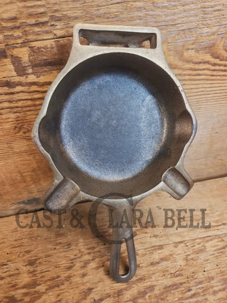 Collectible Griswold 570 Ashtray / Spoon Rest. Small Novelty cast iron skillet (nickel finish) for display or stove!