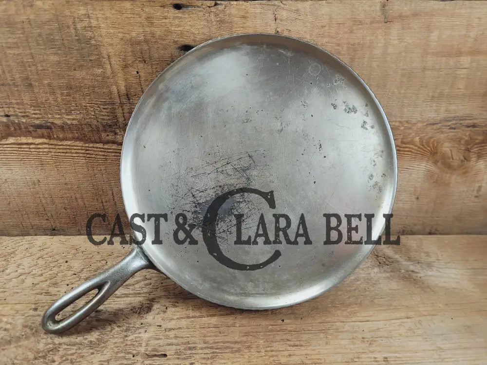 Cool story hard to find piece! 1920’s Chicago Hardware Foundry hammered plated #9 Griddle. P/N 999