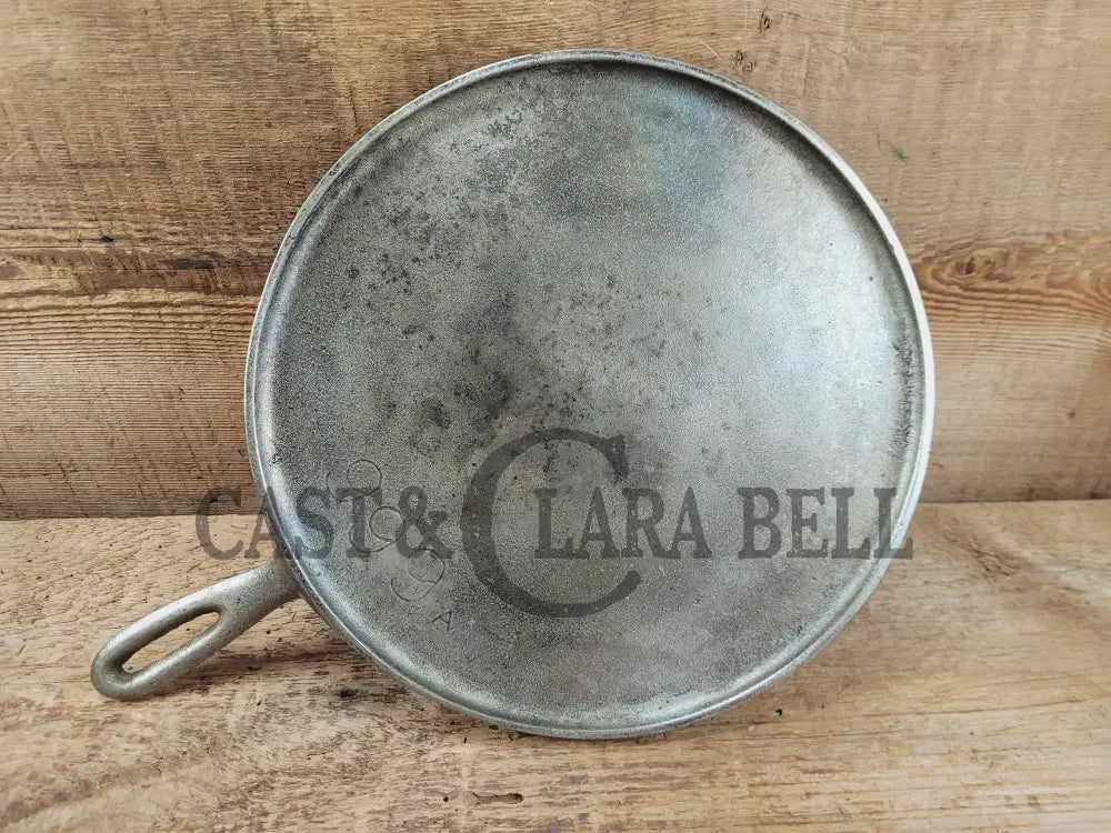 Cool story hard to find piece! 1920’s Chicago Hardware Foundry hammered plated #9 Griddle. P/N 999