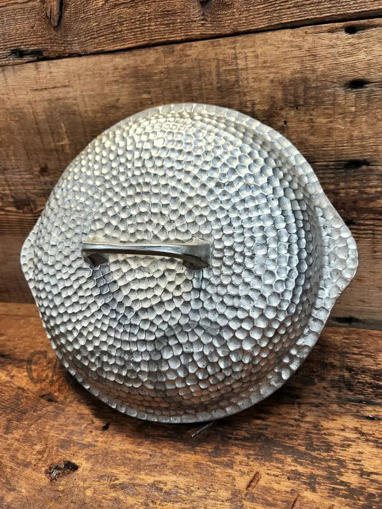 Cool Story Hard To Find Piece! 1920’S Chicago Hardware Foundry Hammered Plated Skillet Lid. Skillet