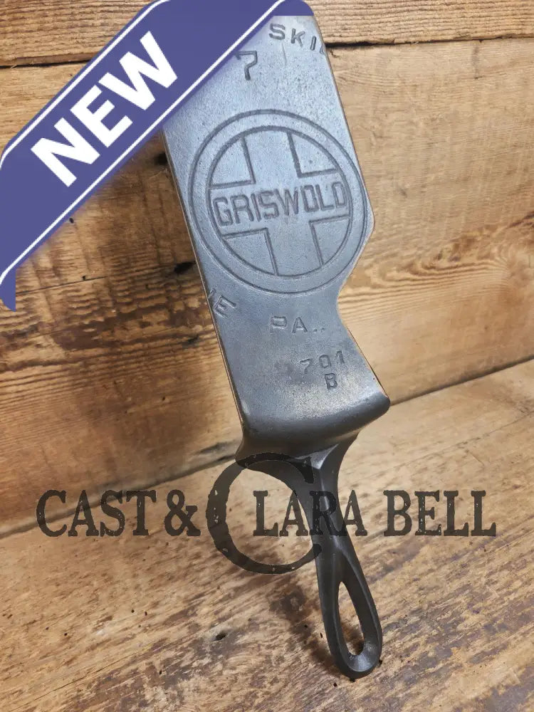 Custom and Funky! Cast Iron Spatula made from a cracked Griswold Large Block 7 Skillet. Funky crack was cut away