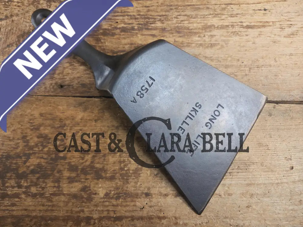 Custom and Funky! Wagner made(#1758) ’Long Life’ Cast Iron Skillet Spatula. Reclaimed 1920’s Era #8 skillet. Great