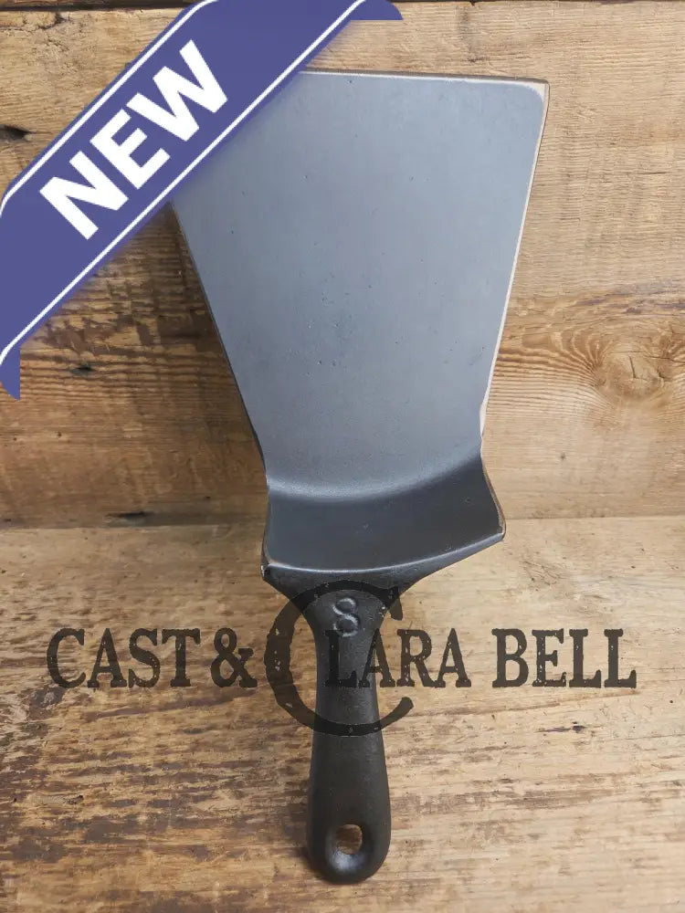 Custom and Funky! Wagner made(#1758) ’Long Life’ Cast Iron Skillet Spatula. Reclaimed 1920’s Era #8 skillet. Great