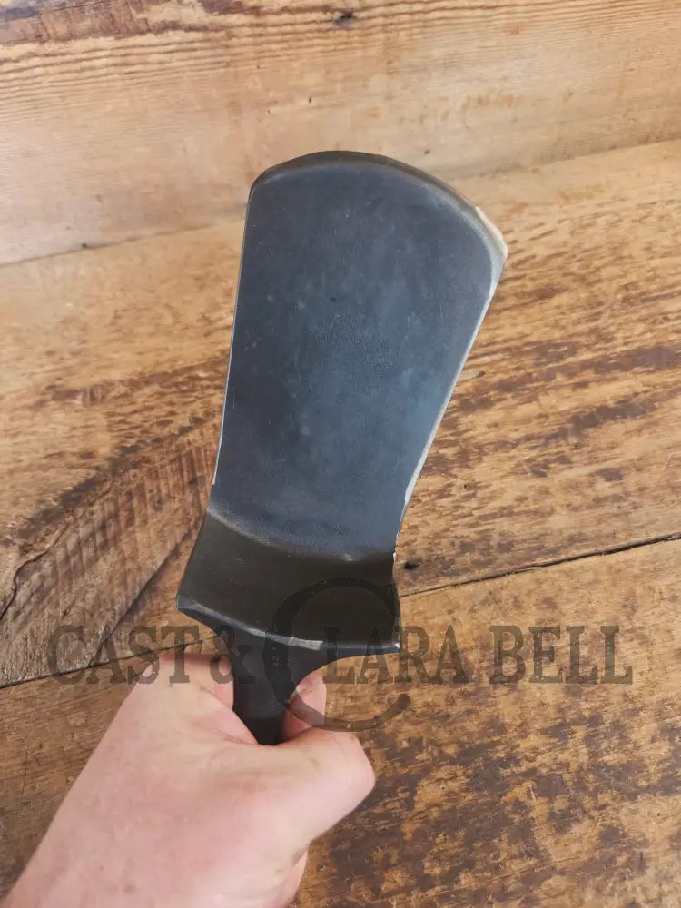 Custom made #5 Lodge Cast Iron Skillet Spatula w RAISED B. Reclaimed from a early to mid 1900’s single notch Lodge