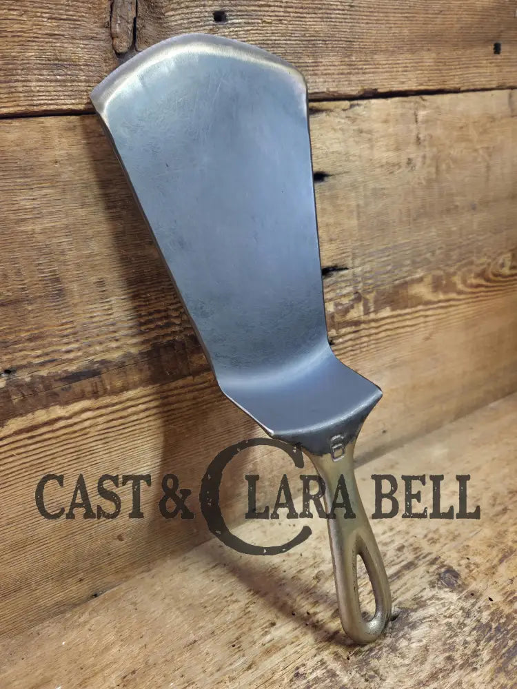 Custom made #6 699 Large Block Griswold Cast Iron Spatula. Reclaimed nickel plated 1920βs Era skillet. Elegant gift for